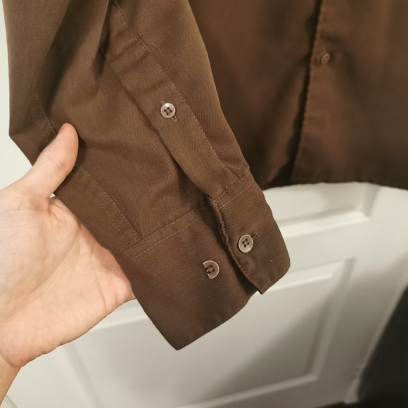 Men's Suede-Microfiber Long-Sleeve Button Up - Picture 3 of 8